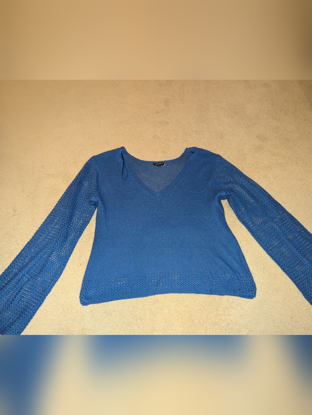 Nwot Women's Kings Road Blue V-Neck Sweater Sz XL